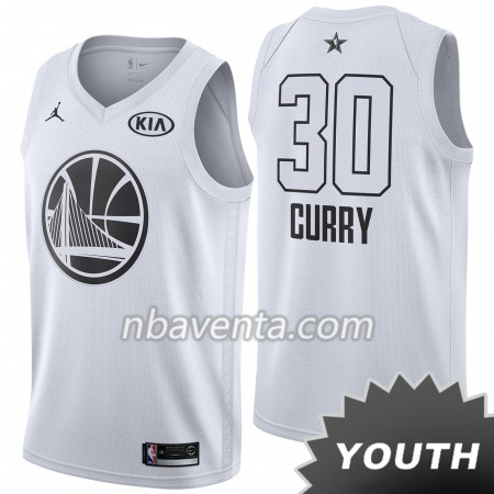 Camiseta Niños Golden State Warriors Stephen Curry 30 2018 All Star Jordan Brand Blanco Swingman